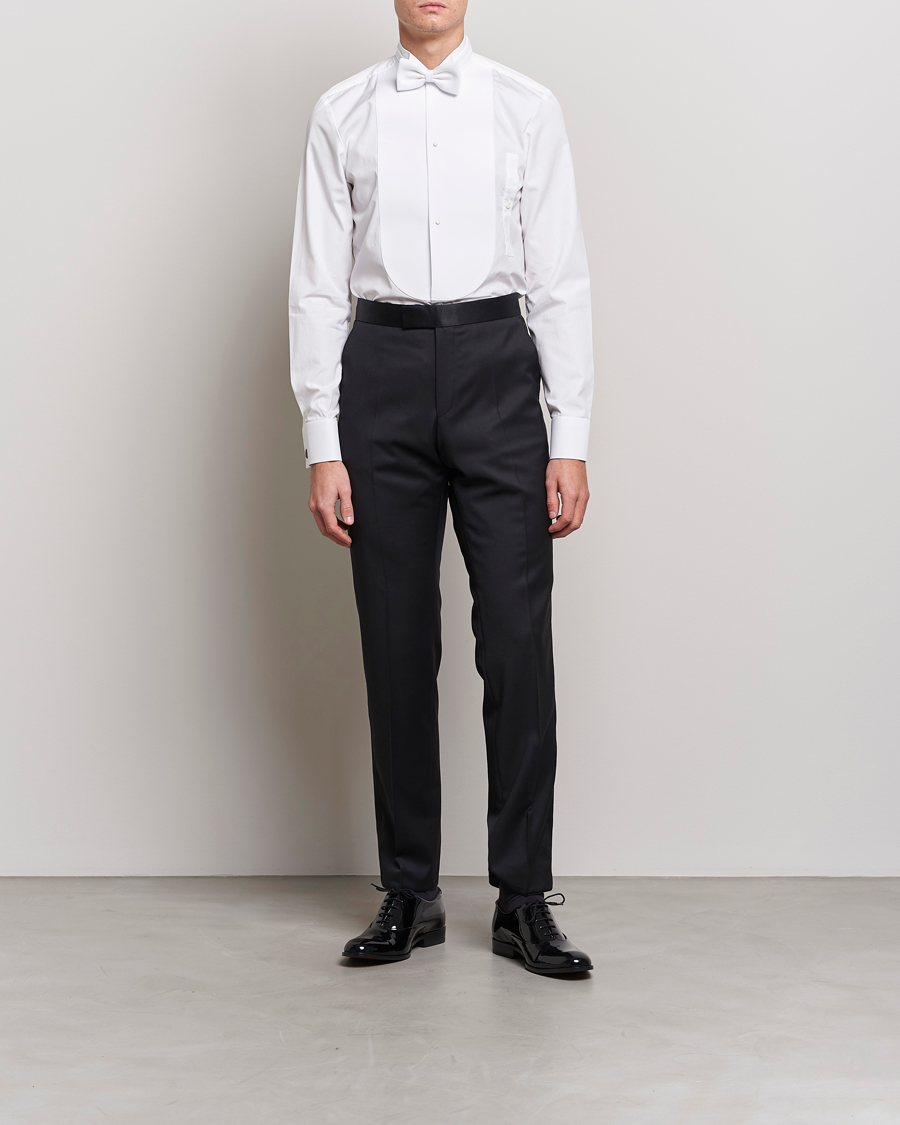 Men | Shirts | Stenströms | Slimline Astoria Stand Up Collar Evening Shirt White