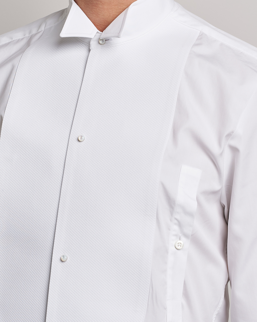 Men | Shirts | Stenströms | Slimline Astoria Stand Up Collar Evening Shirt White