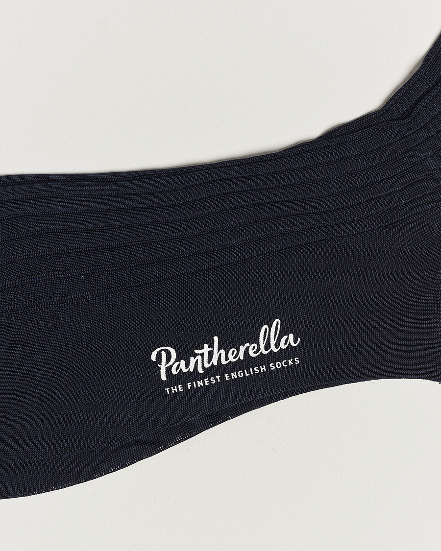 Men | Underwear & Socks | Pantherella | Vale Cotton Long Socks Navy