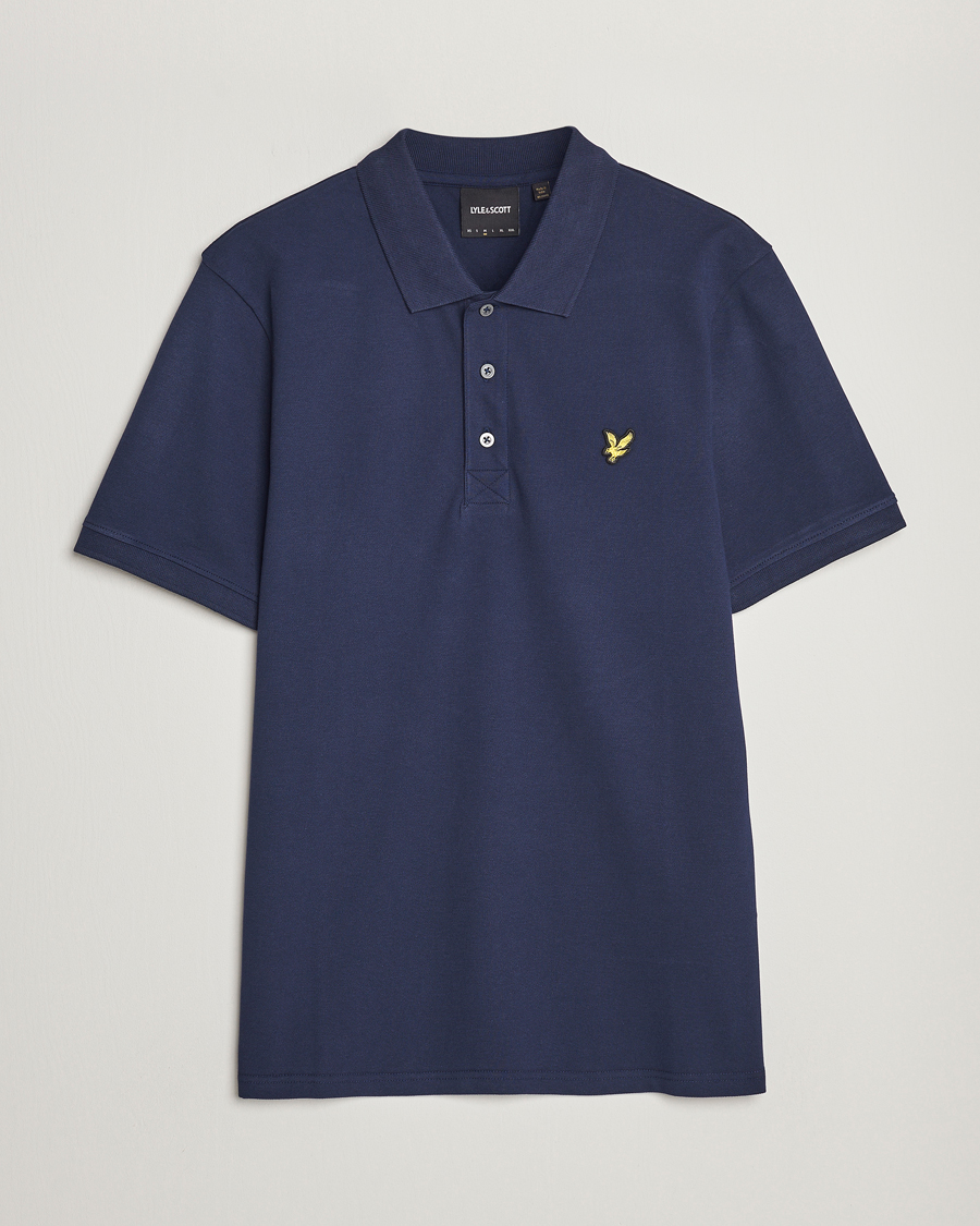 Men | Polo Shirts | Lyle & Scott | Plain Pique Polo Shirt Navy