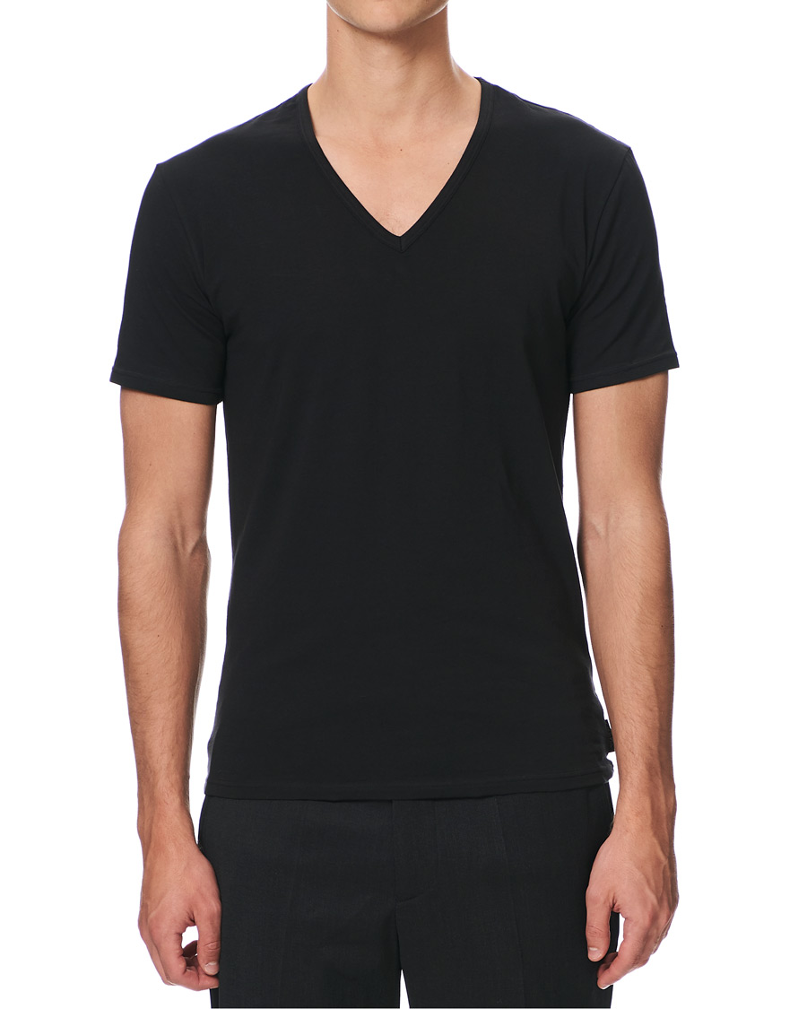 Men | T-Shirts | Calvin Klein | Cotton V-Neck Tee 2-Pack Black