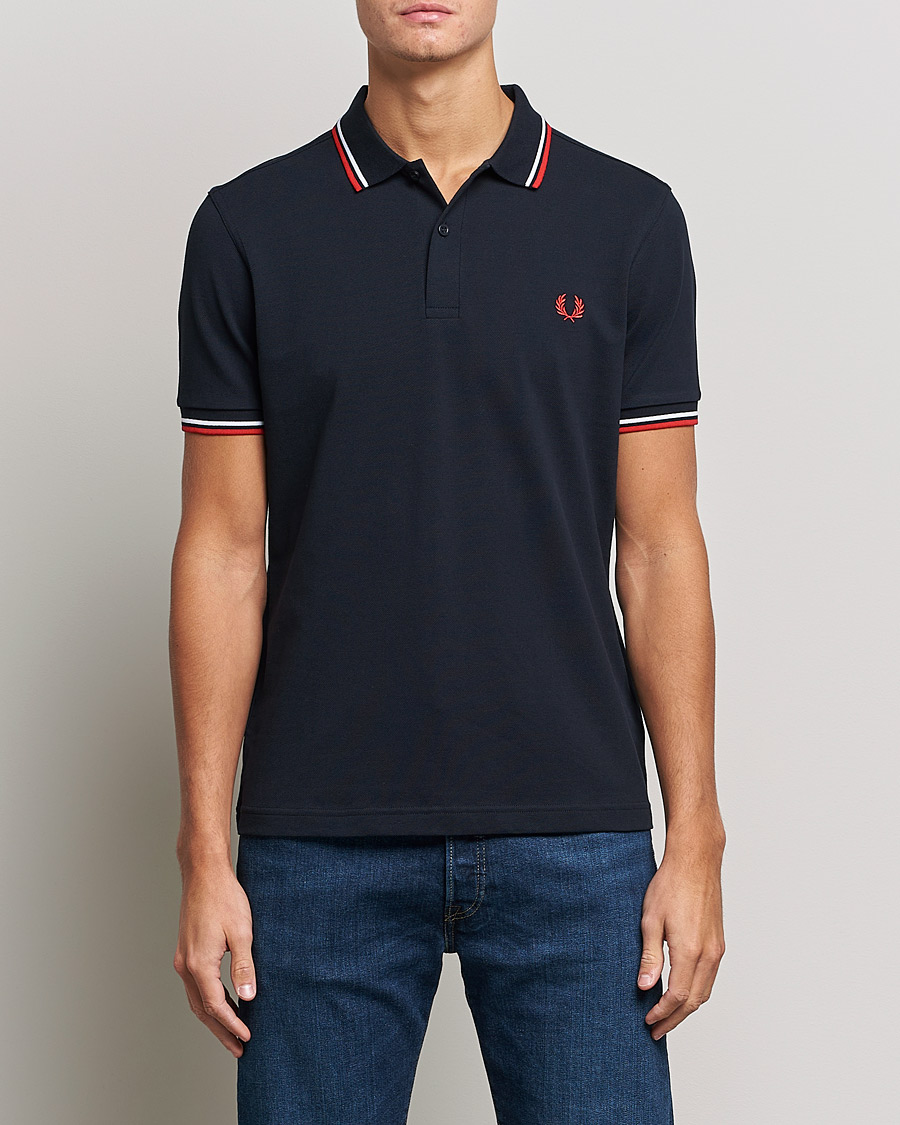 Men | Short Sleeve Polo Shirts | Fred Perry | Twin Tipped Polo Shirt Navy