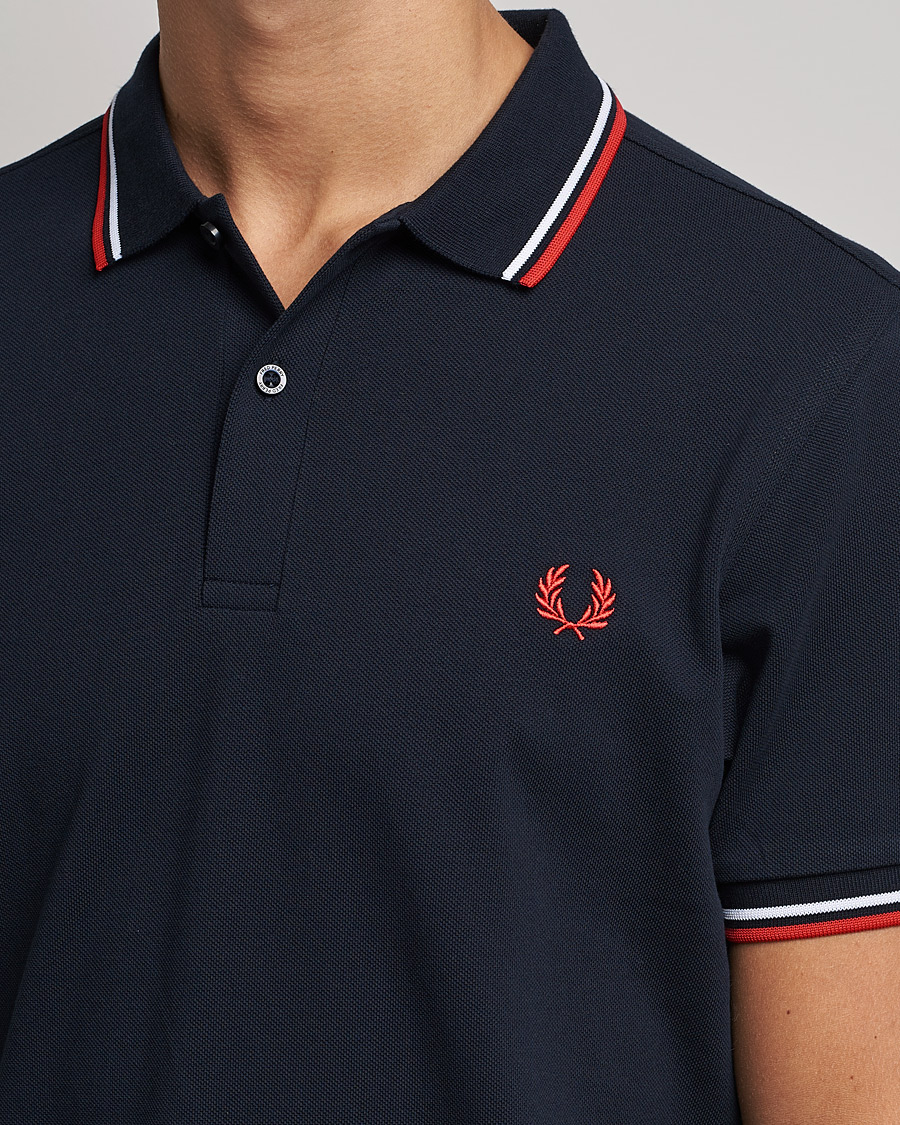 Men | Polo Shirts | Fred Perry | Twin Tipped Polo Shirt Navy