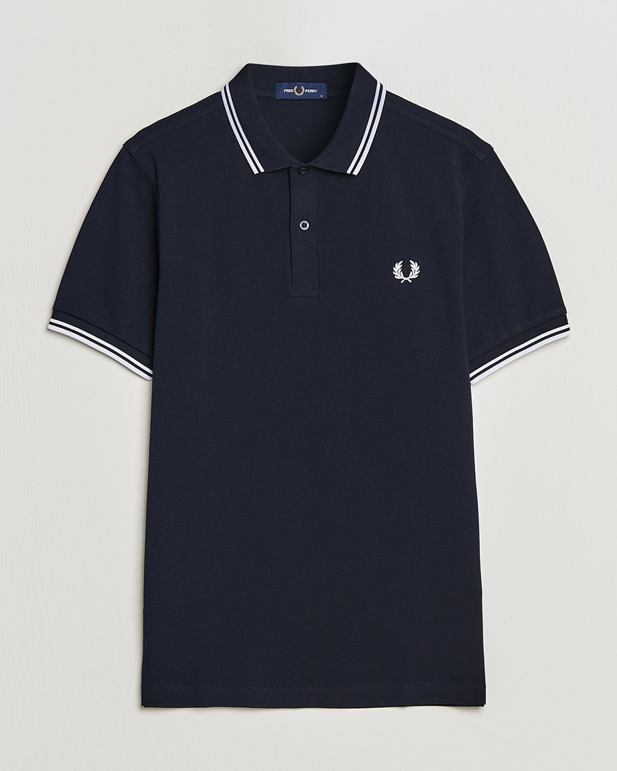 Men | Short Sleeve Polo Shirts | Fred Perry | Twin Tipped Polo Shirt Navy/White