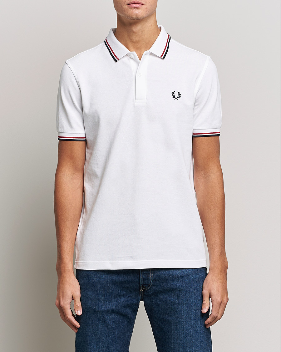 Men | Polo Shirts | Fred Perry | Twin Tip Polo White