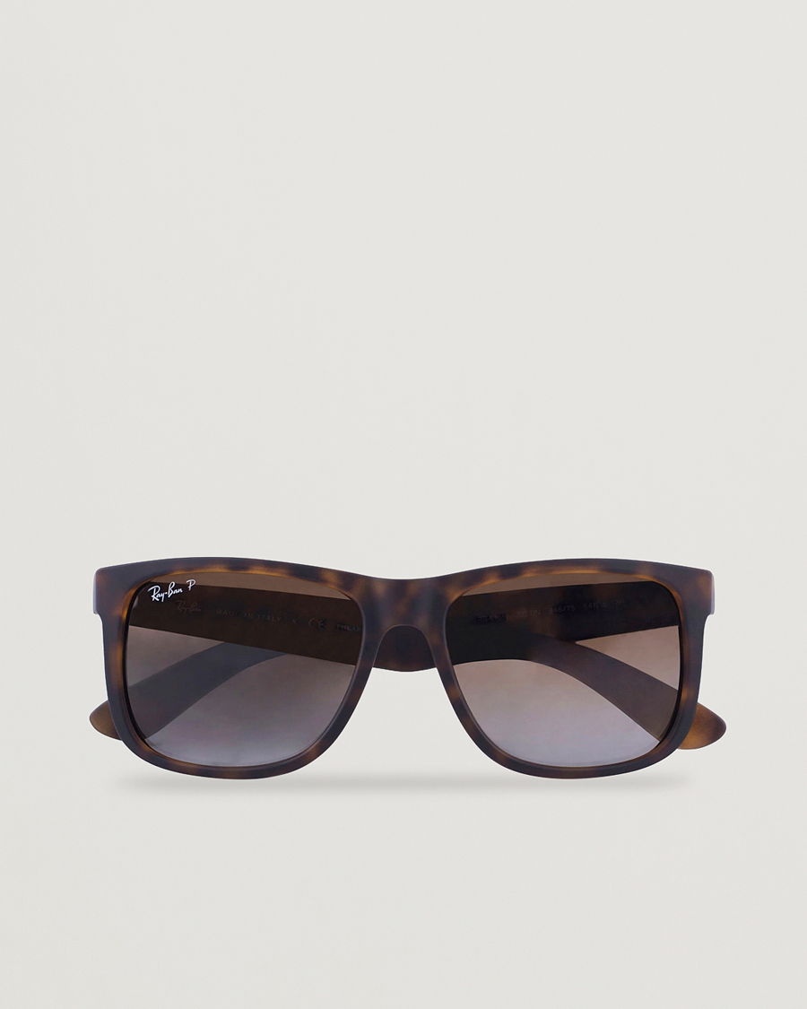 Men | Sunglasses | Ray-Ban | 0RB4165 Justin Polarized Wayfarer Sunglasses Havana/Brown