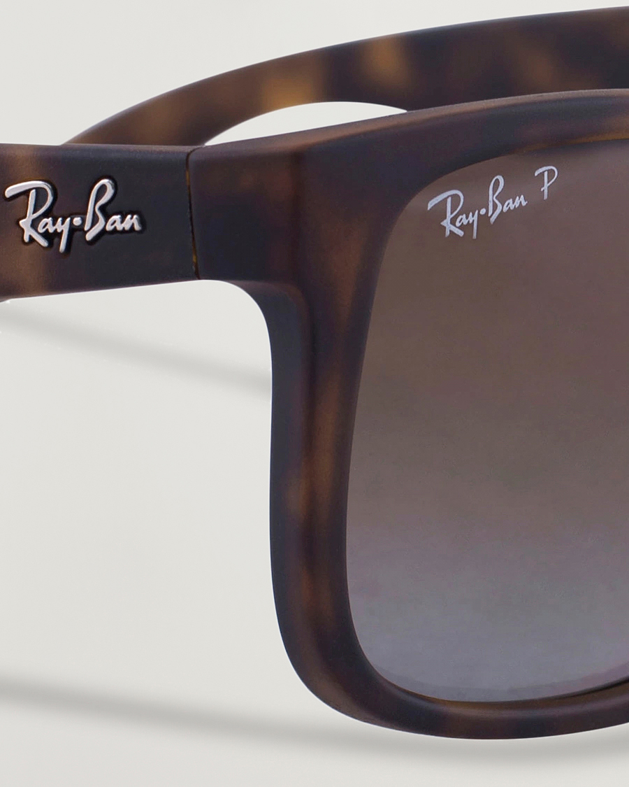 Men | Sunglasses | Ray-Ban | 0RB4165 Justin Polarized Wayfarer Sunglasses Havana/Brown