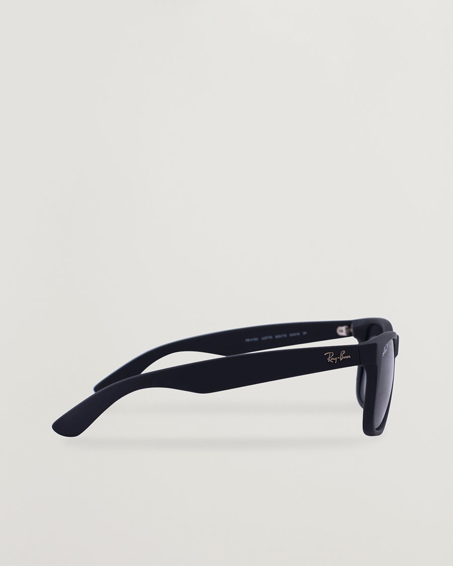 Men |  | Ray-Ban | 0RB4165 Justin Polarized Wayfarer Sunglasses Black/Grey
