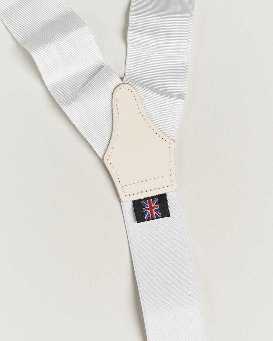 Men | Albert Thurston Moiré Braces 40mm White | Albert Thurston | Moiré Braces 40mm White