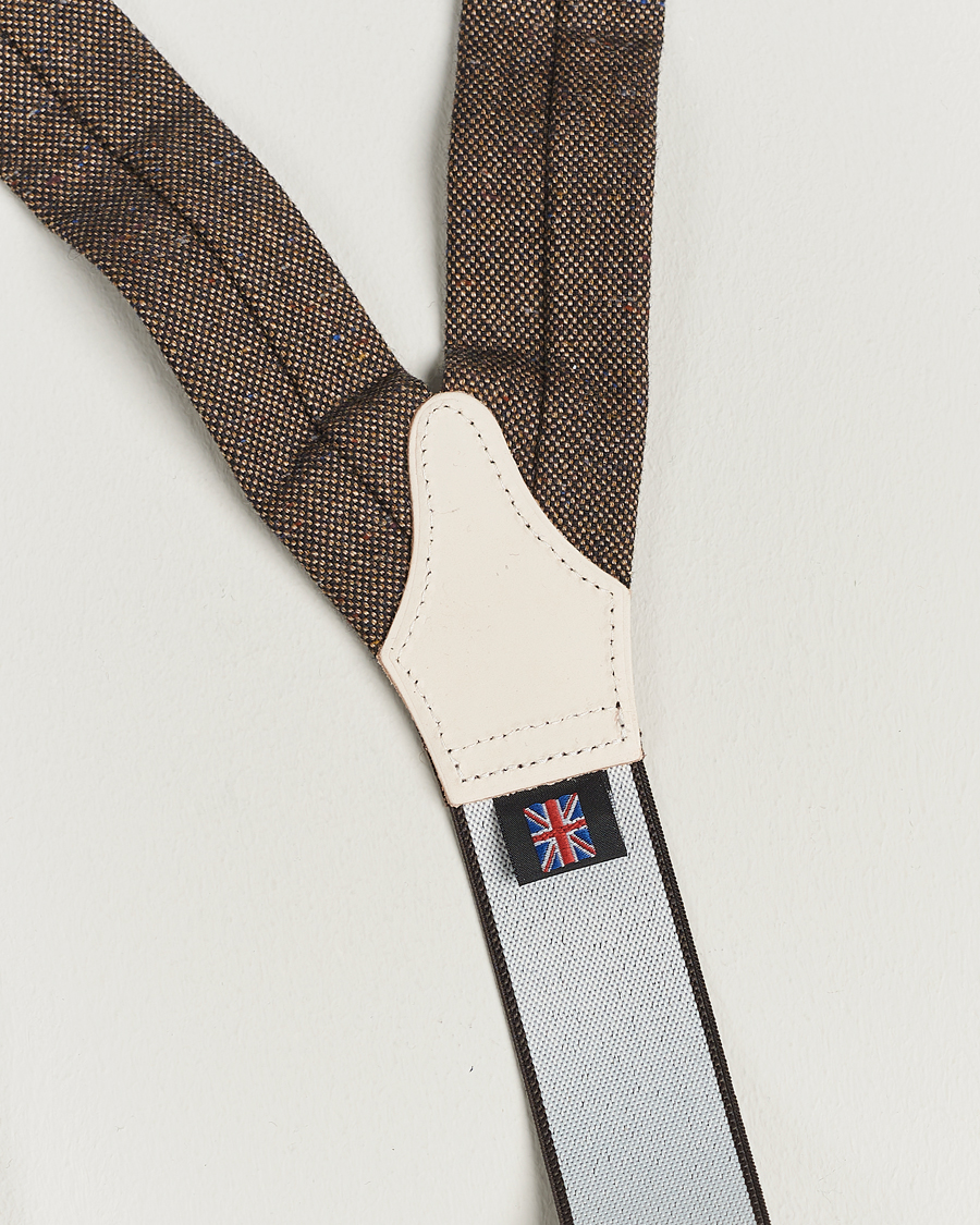 Men | Braces | Albert Thurston | Donegal Tweed Braces 40mm Dark Brown 