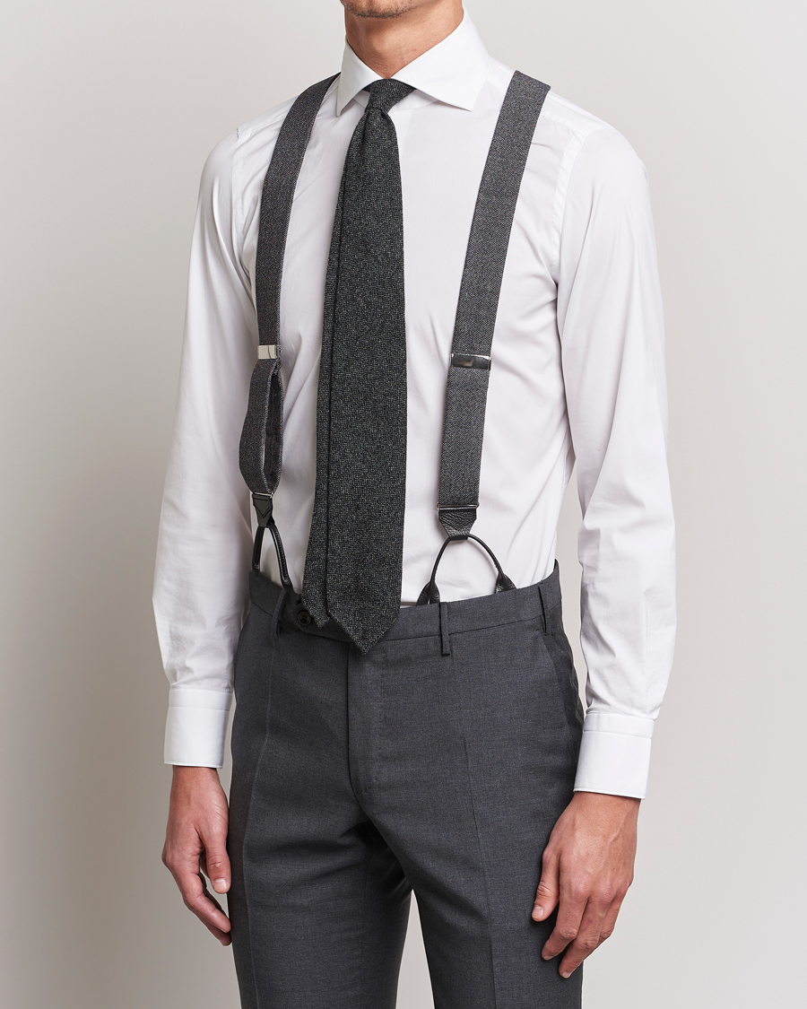 Men |  | Albert Thurston | Donegal Tweed Braces 40mm Dark Grey 