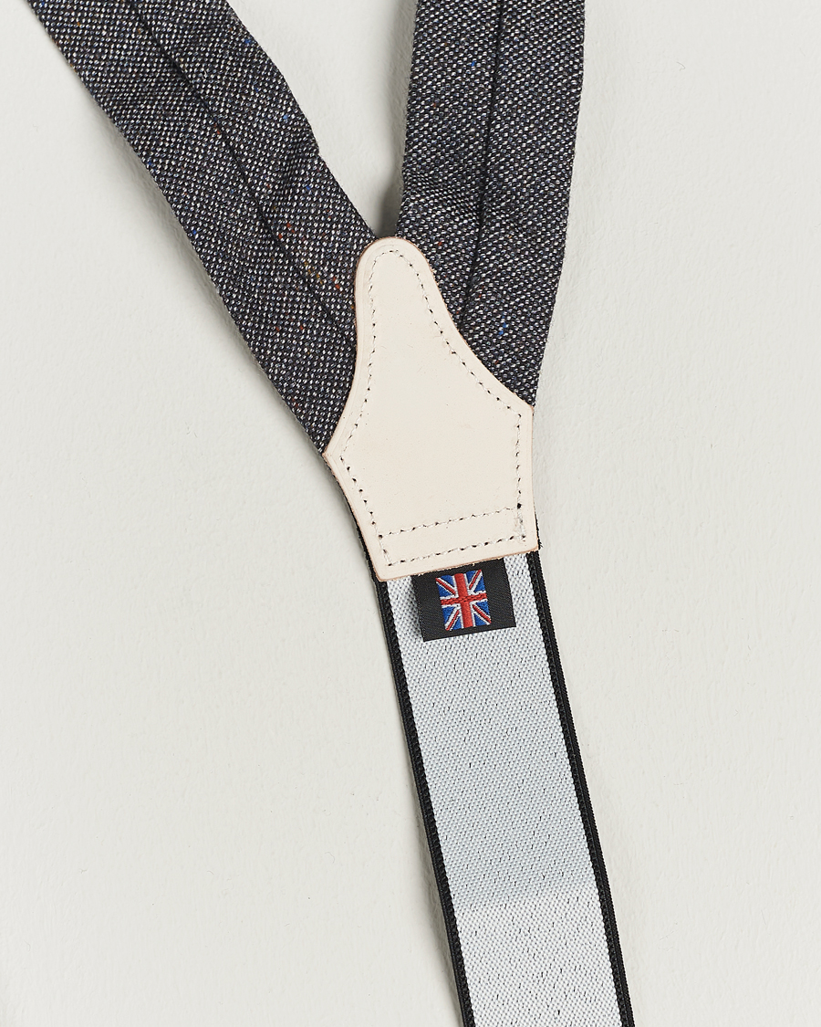 Men | Albert Thurston Donegal Tweed Braces 40mm Dark Grey | Albert Thurston | Donegal Tweed Braces 40mm Dark Grey
