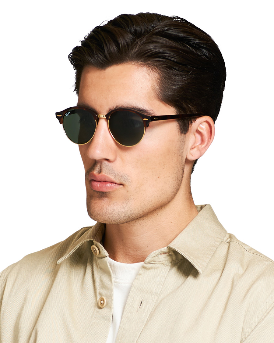 Men | Ray-Ban 0RB4246 Clubround Sunglasses Red Havana/Green | Ray-Ban | 0RB4246 Clubround Sunglasses Red Havana/Green