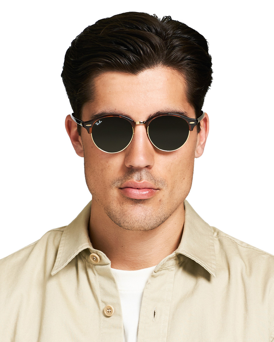Men | Sunglasses | Ray-Ban | 0RB4246 Clubround Sunglasses Red Havana/Green