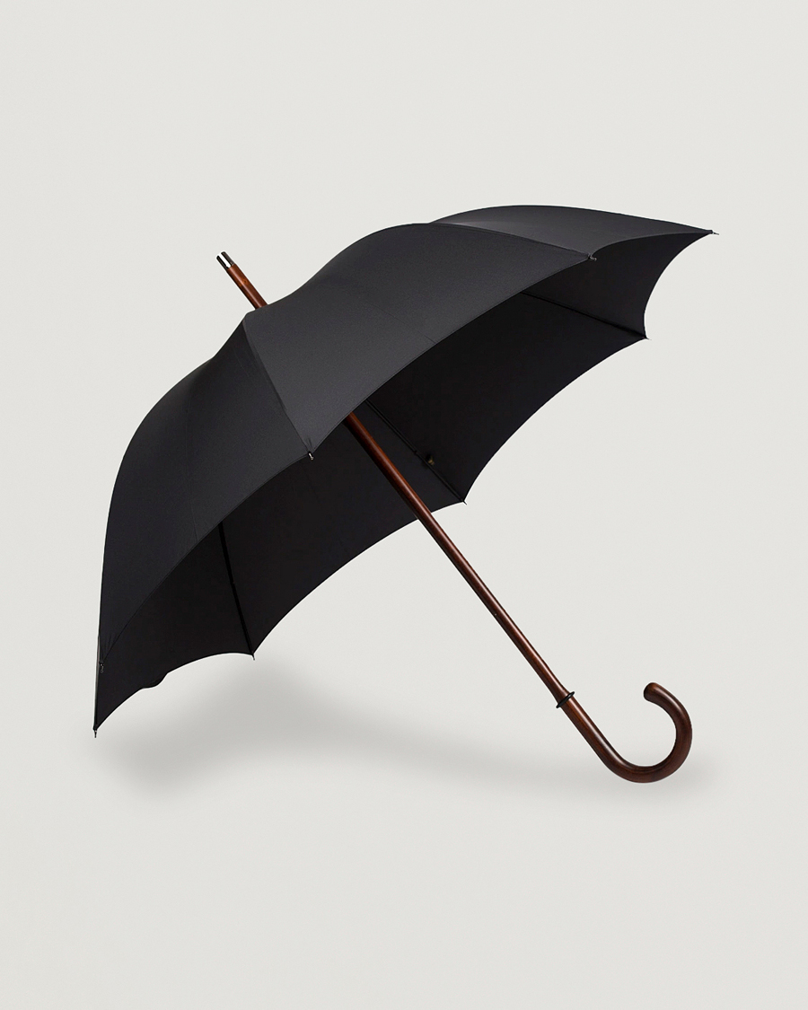 Men |  | Fox Umbrellas | Polished Cherrywood Solid Umbrella Black
