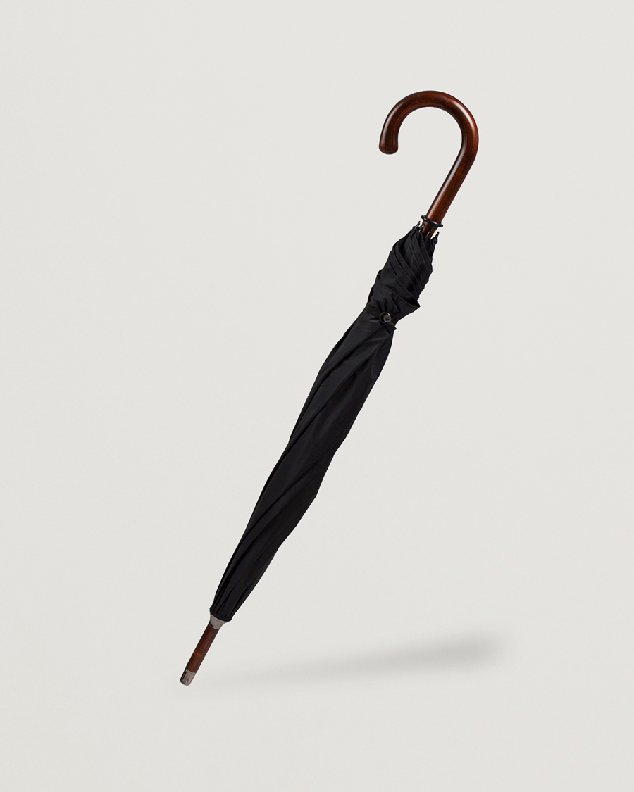 Men | Umbrellas | Fox Umbrellas | Polished Cherrywood Solid Umbrella Black