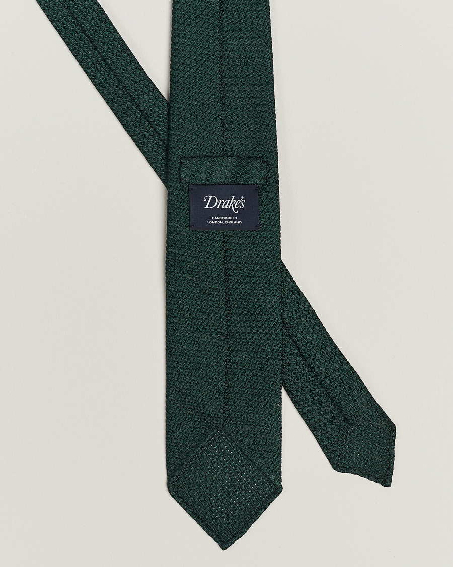Men | Ties | Drake's | Silk Grenadine Handrolled 8 cm Tie Green