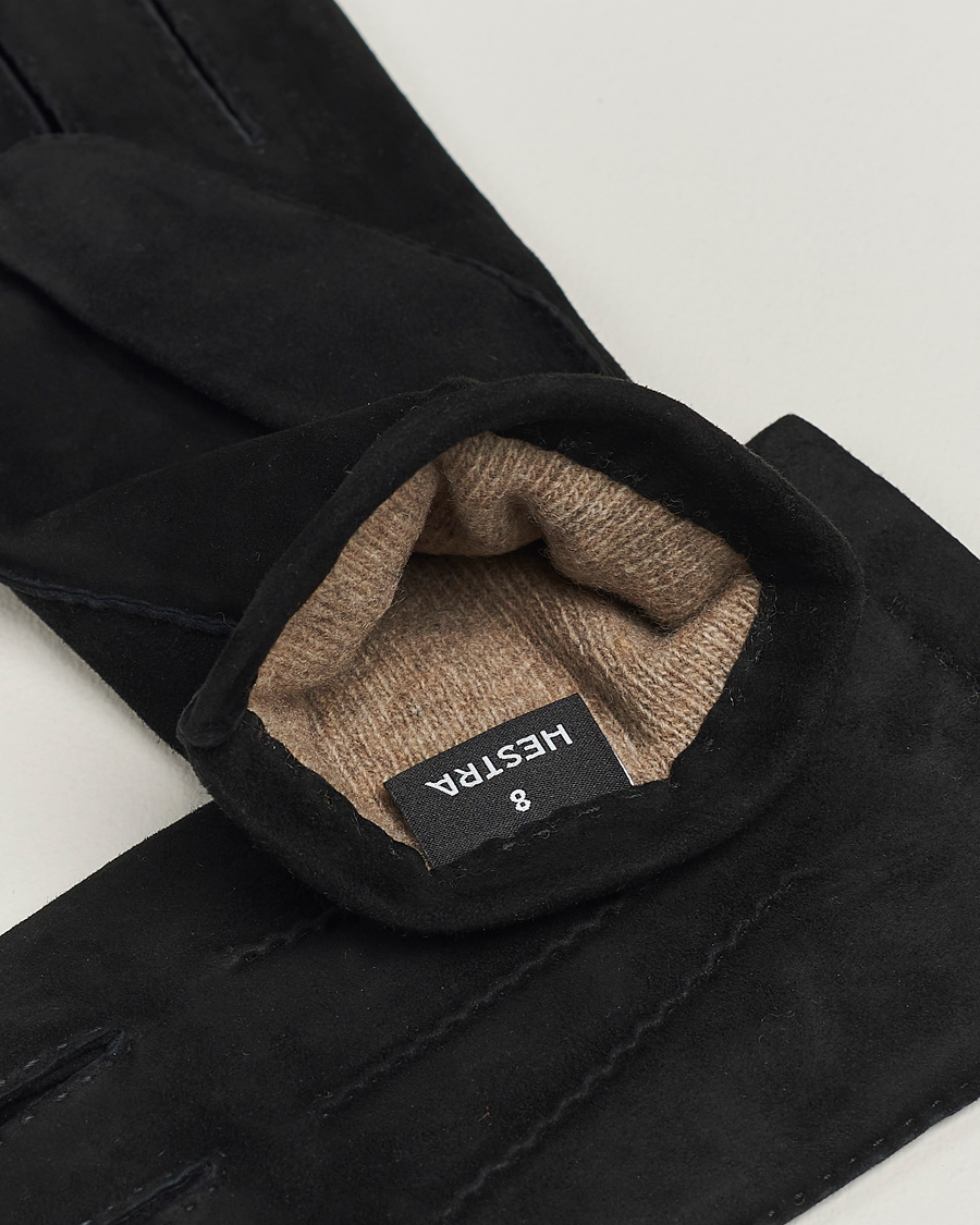 Men | Warming accessories | Hestra | Arthur Wool Lined Suede Glove Black