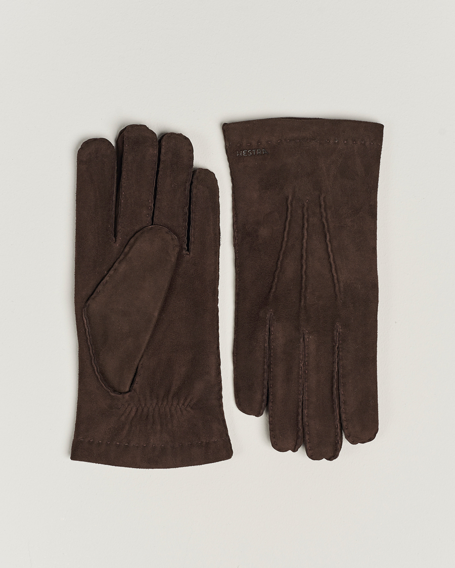 Men | Wardrobe basics | Hestra | Arthur Wool Lined Suede Glove Espresso