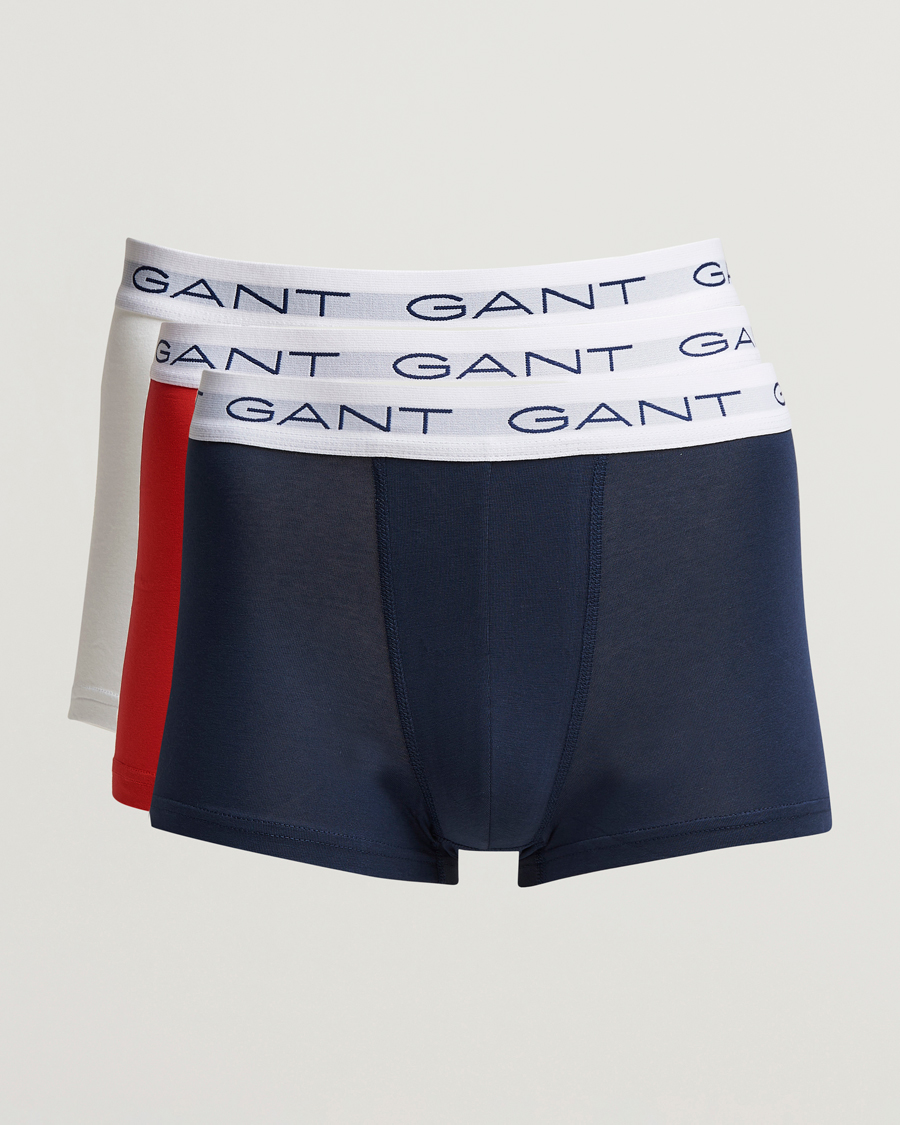 Men | Underwear & Socks | GANT | 3-Pack Trunk Boxer Red/Navy/White