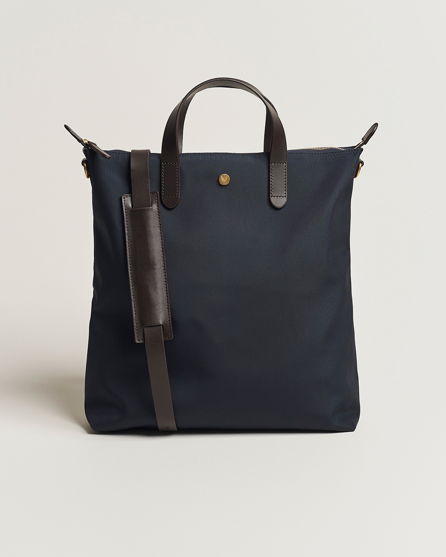 Men | Tote Bags | Mismo | M/S Nylon Shopper Bag  Navy/Dark Brown
