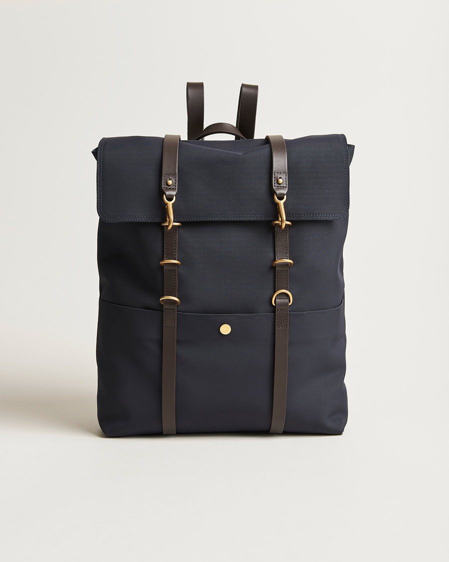 Men | Backpacks | Mismo | M/S Nylon Backpack  Navy/Dark Brown
