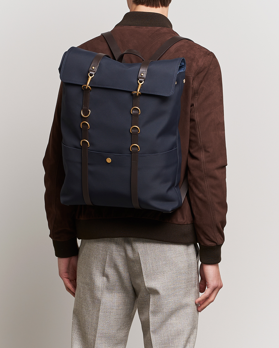 Men | Backpacks | Mismo | M/S Nylon Backpack  Navy/Dark Brown