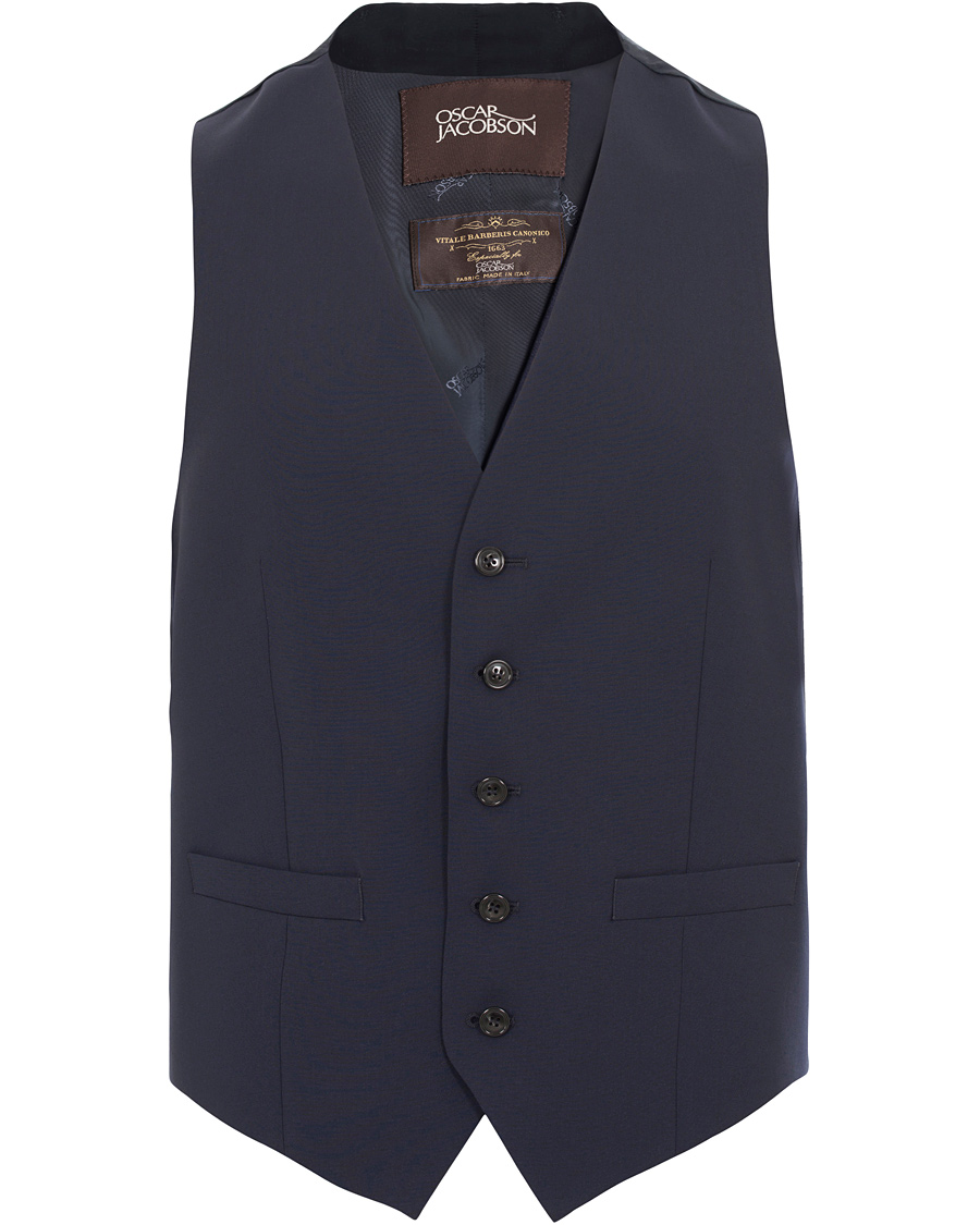 Men | Blazers | Oscar Jacobson | Carlo Waistcoat Navy