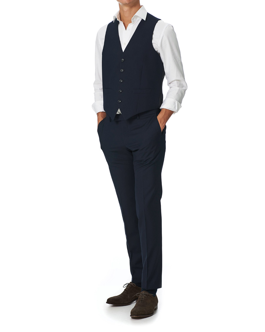 Men | Blazers | Oscar Jacobson | Carlo Waistcoat Navy