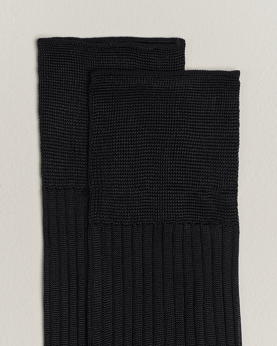 Men |  | Pantherella | Baffin Silk Long Sock Black