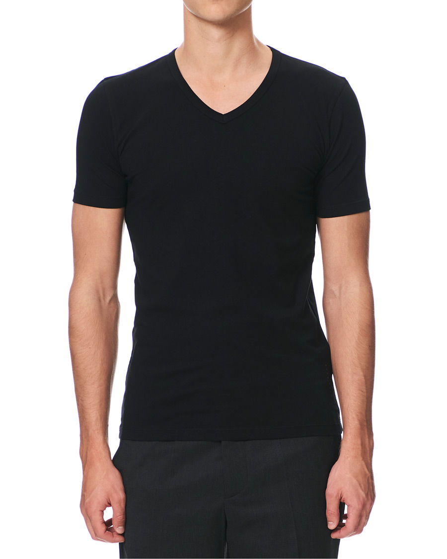 Men | T-Shirts | BOSS BLACK | BOSS 2-Pack V-Neck Slim Fit Tee Black