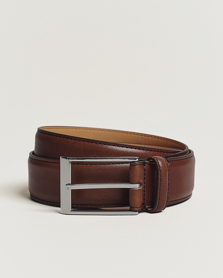 Men | Belts | Tiger of Sweden | Helmi Leather 3,5 cm Belt Brown