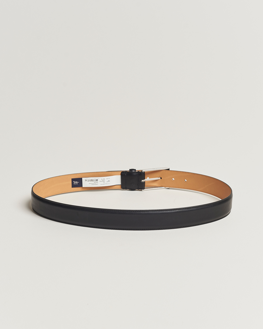 Men | Belts | Tiger of Sweden | Helmi Leather 3,5 cm Belt Black