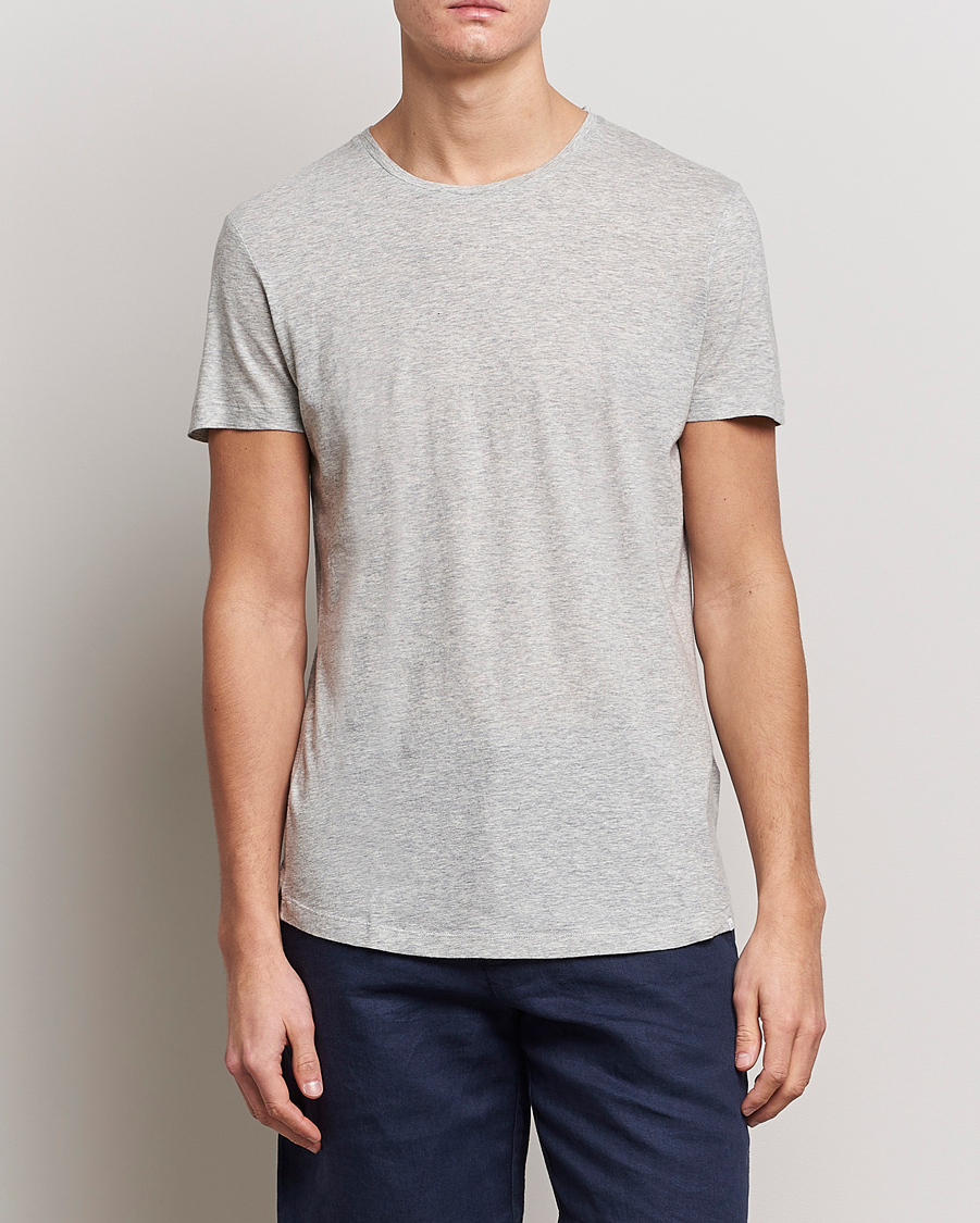 Men | T-Shirts | Orlebar Brown | OB Crew Neck Tee Mid Grey Melange
