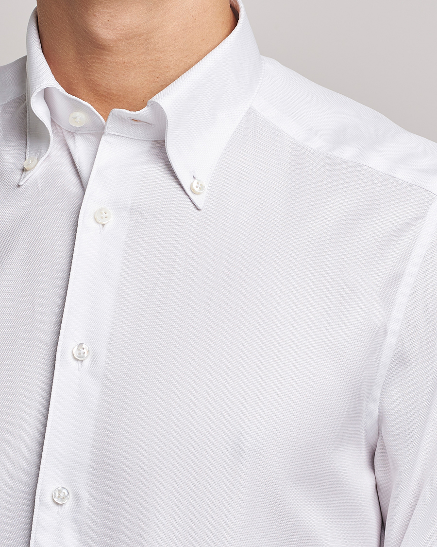 Men | Shirts | Stenströms | 1899 Slimline Supima Cotton Structure Shirt White