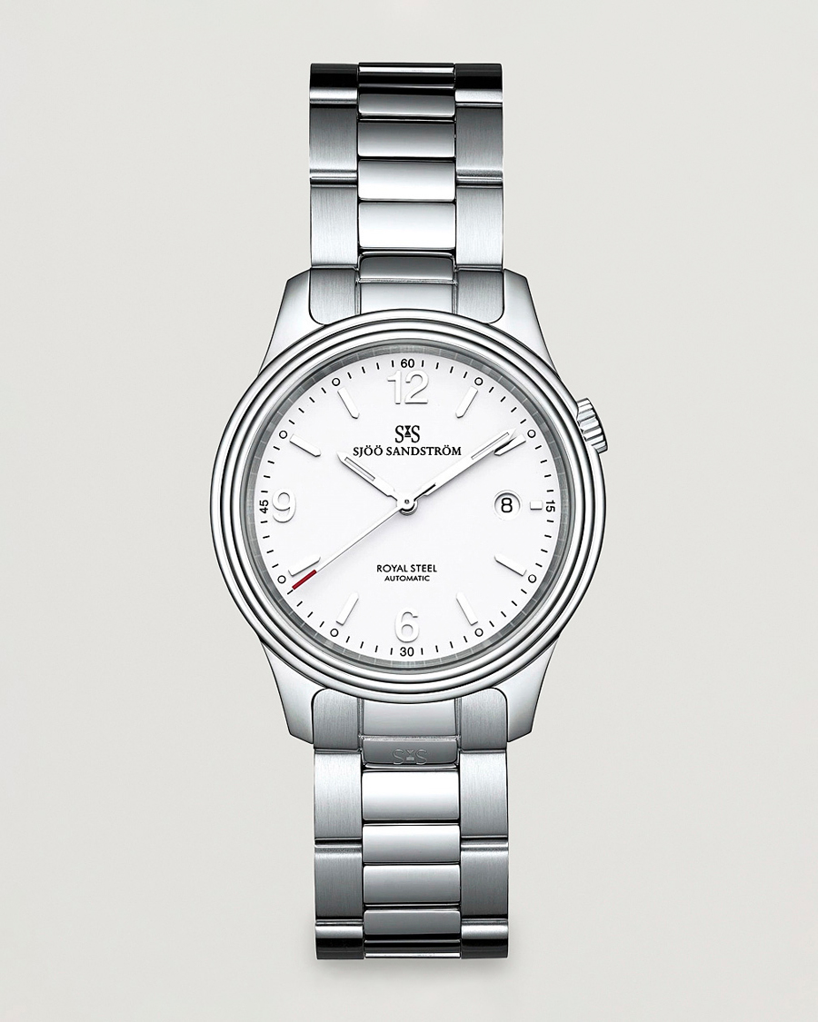 Men | Sjöö Sandström Royal Steel Classic 41mm White and Steel | Sjöö Sandström | Royal Steel Classic 41mm White and Steel