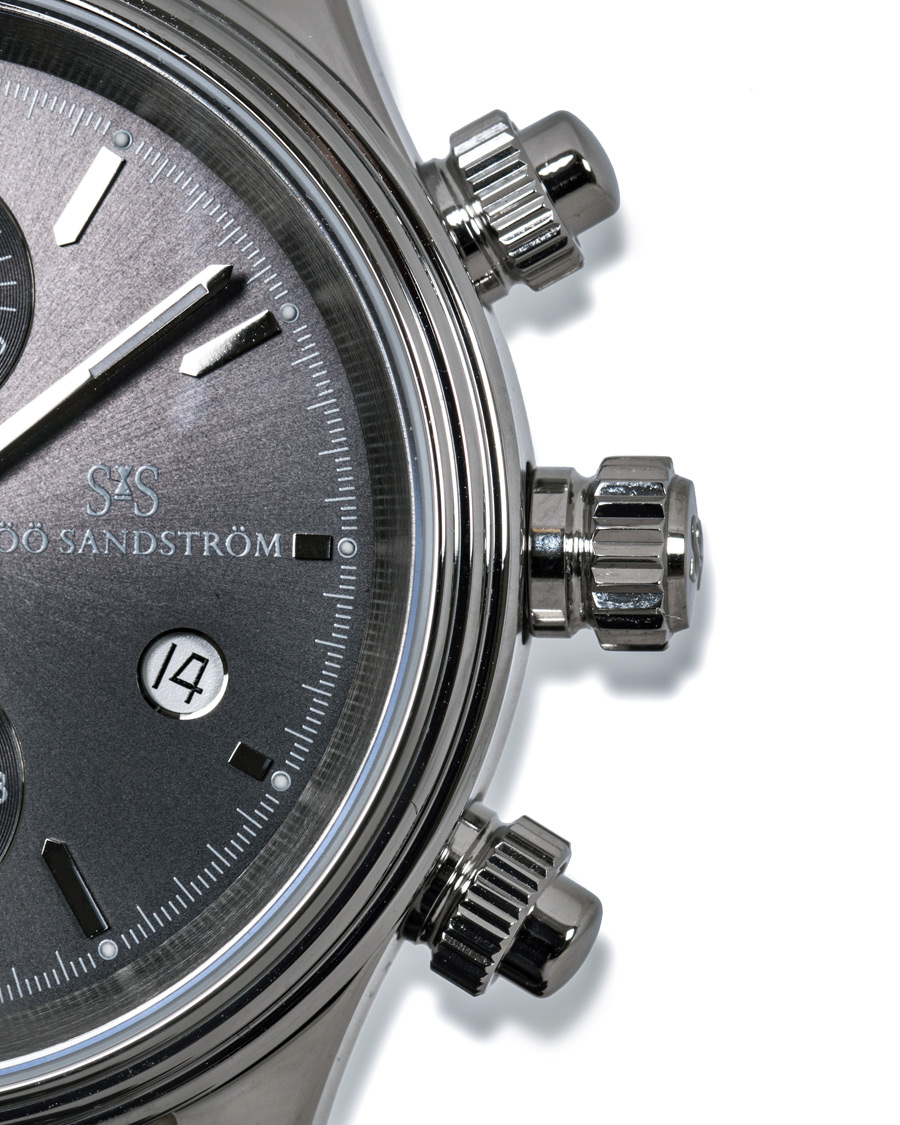 Men | Sjöö Sandström Royal Steel Chronograph Grey and Grey Alligator 42 mm | Sjöö Sandström | Royal Steel Chronograph Grey and Grey Alligator 42 mm