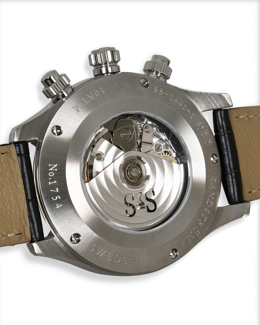 Men | Sjöö Sandström Royal Steel Chronograph Grey and Grey Alligator 42 mm | Sjöö Sandström | Royal Steel Chronograph Grey and Grey Alligator 42 mm