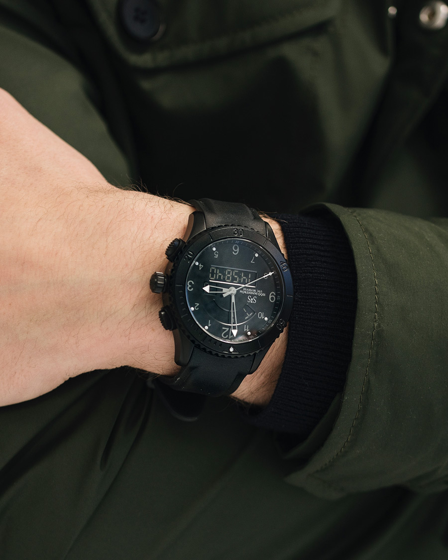 Men | Sjöö Sandström UTC Skydiver 44,2mm Black Night and Black Rubber | Sjöö Sandström | UTC Skydiver 44,2mm Black Night and Black Rubber