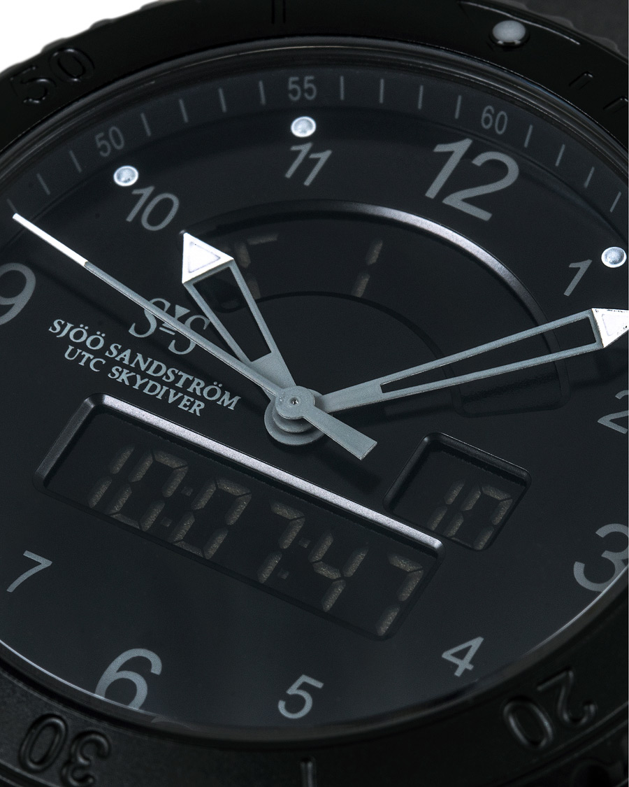 Men | Sjöö Sandström UTC Skydiver 44,2mm Black Night and Black Rubber | Sjöö Sandström | UTC Skydiver 44,2mm Black Night and Black Rubber