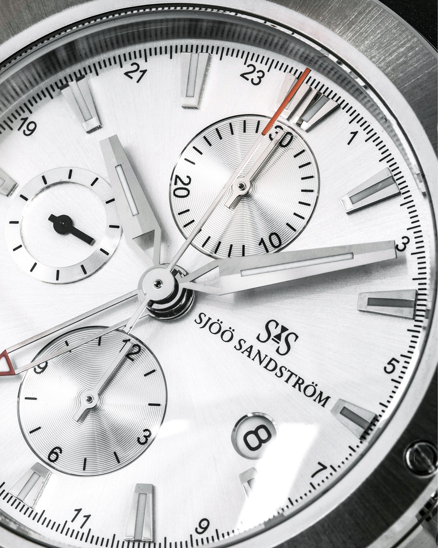 Men | Fine watches | Sjöö Sandström | UTC Extreme 44,2mm Silver and Black Rubber