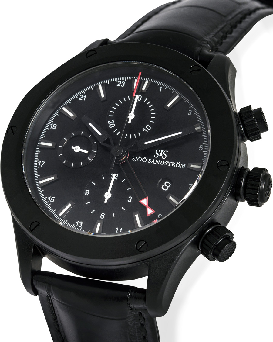 Men | Sjöö Sandström UTC Extreme 44,2mm Black and Black Alligator | Sjöö Sandström | UTC Extreme 44,2mm Black and Black Alligator