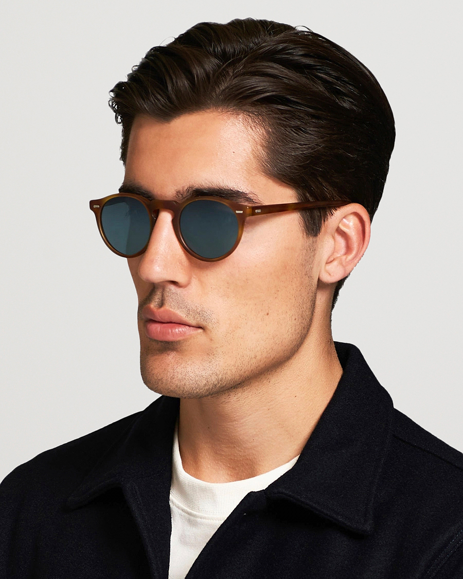 Men | Round Frame Sunglasses | Oliver Peoples | Gregory Peck Sunglasses Semi Matte/Indigo Photochromic