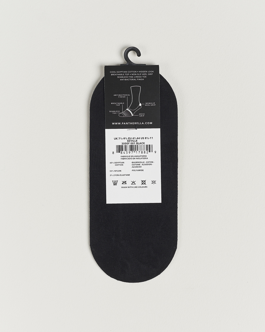 Men |  | Pantherella | Footlet Cotton/Nylon Sock Black
