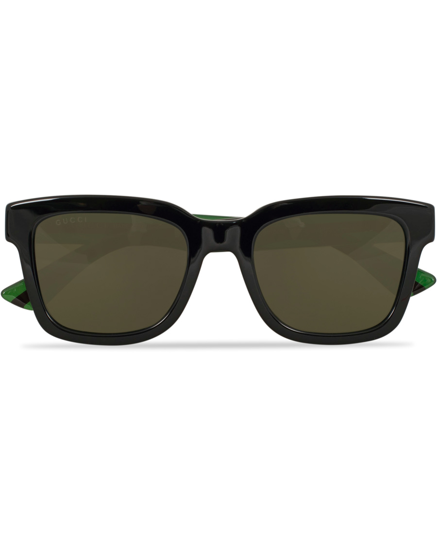 Men | Gucci GG0001S Sunglasses  Black/Green | Gucci | GG0001S Sunglasses  Black/Green