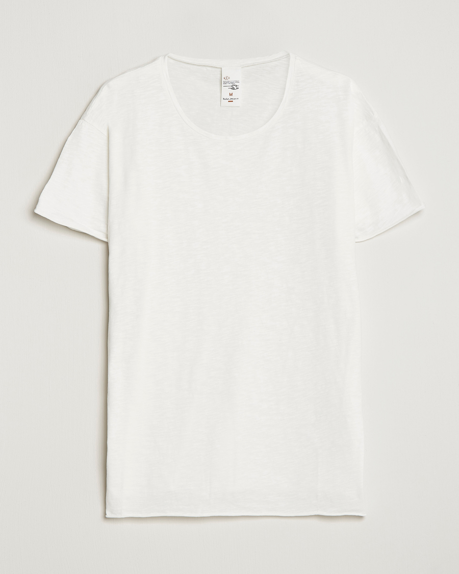 Men | T-Shirts | Nudie Jeans | Roger Slub Crew Neck Tee Off White