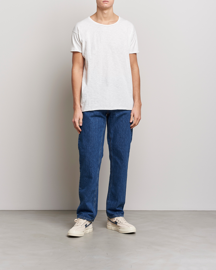 Men | T-Shirts | Nudie Jeans | Roger Slub Crew Neck Tee Off White