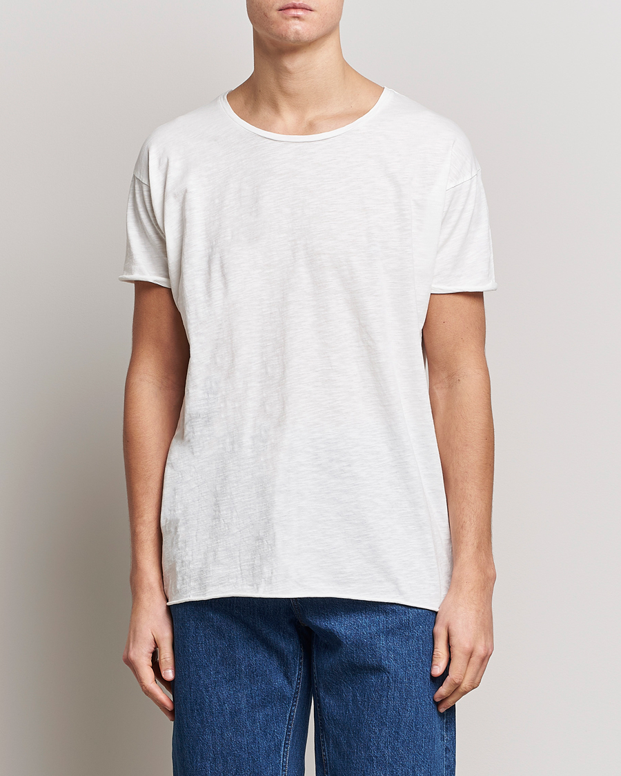 Men | White t-shirts | Nudie Jeans | Roger Slub Crew Neck Tee Off White