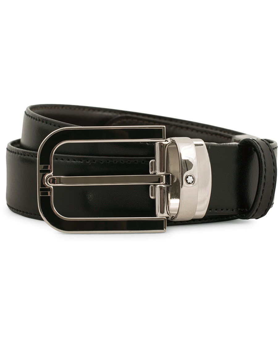 Men | Belts | Montblanc | Reversible Horseshoe Buckle 30mm Belt Black