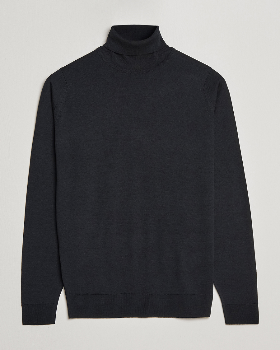 Men | Sweaters & Knitwear | John Smedley | Cherwell Extra Fine Merino Rollneck Black